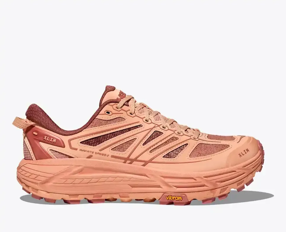 HOKA x XLIM Mafate Speed ​​2 Peach Dust Media front view