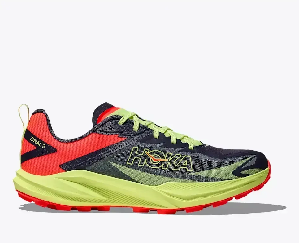 HOKA Zinal 3 Squid Ink Neon Yuzu Media front view